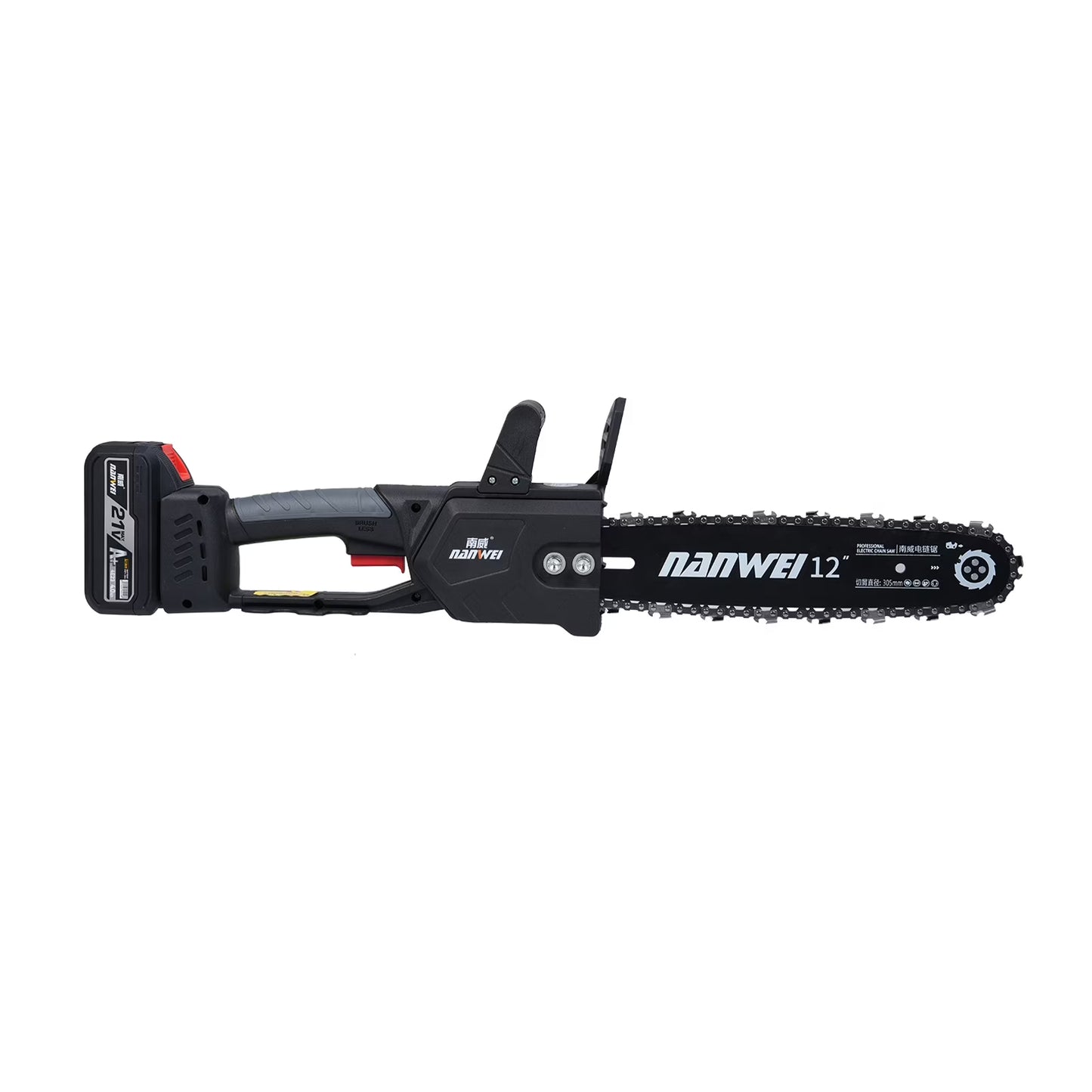 Chainsaw 12inch Cordless Chainsaw Electric Chainsaw 21V 4000mah Battery Safety Lock Battery Operated Saw With Brushless Motor For Cutting Trees Garden Pruning