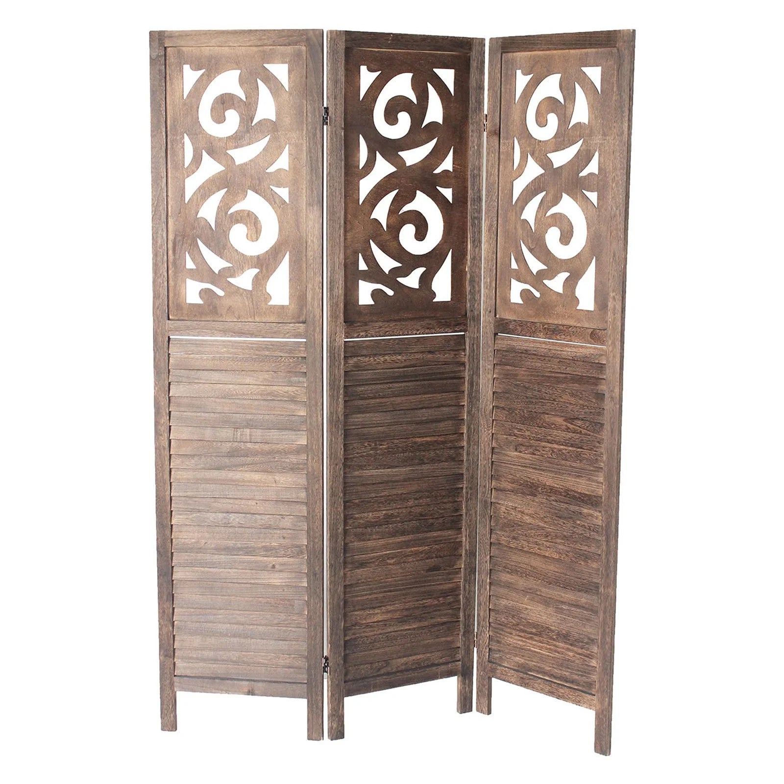 Milton Green Stars Grant 3-Panel Room Divider, Gray