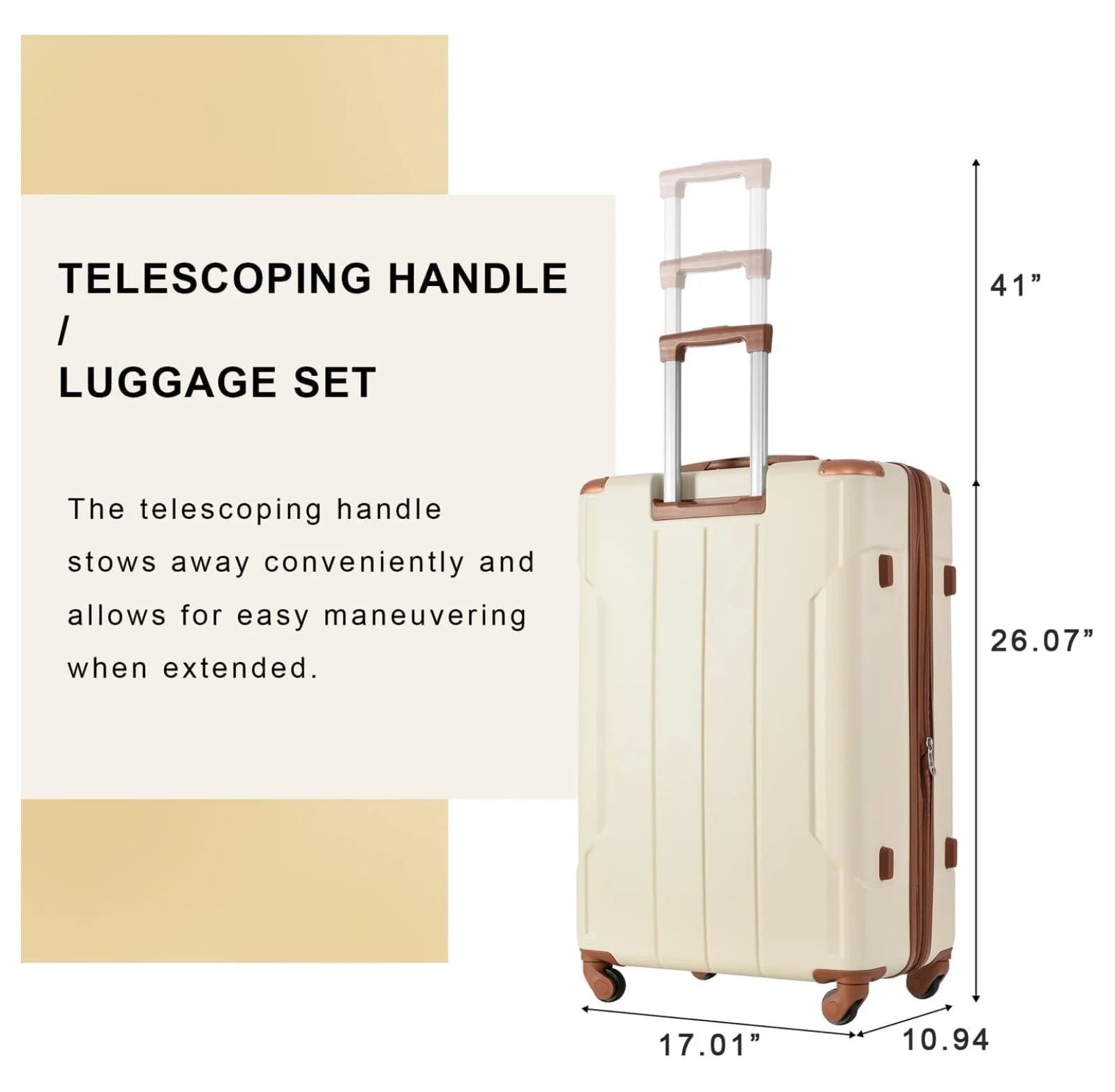 28 Inch Checked-Large Luggage with Wheels Aluminum Alloy Corner Hard Shell Suitcase TSA Luggage Suitcases for Travel Woman Men(White Brown) White Brown 28IN