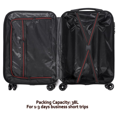 Carry On Luggage, 20" Hardside Suitcase ABS Spinner Luggage with Lock - Crossroad in Rosegold
