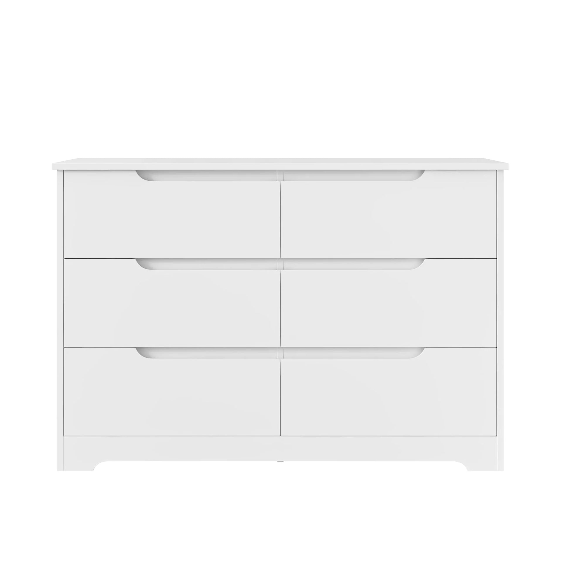 Homfa 6 Drawer White Dresser for Bedroom, Modern Chest of Drawers Wood Storage Cabinet for Living Room Nursery Kitchen Office