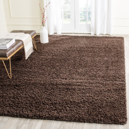 SAFAVIEH Laguna Neven Plush Solid Shag Area Rug, Brown, 8'6" x 12'
