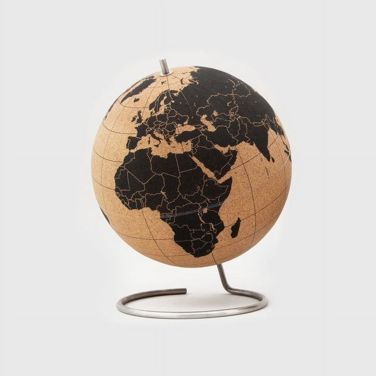 Suck UK | Large Black Cork Globe Map | With Push Pins | 10° ? 25cm