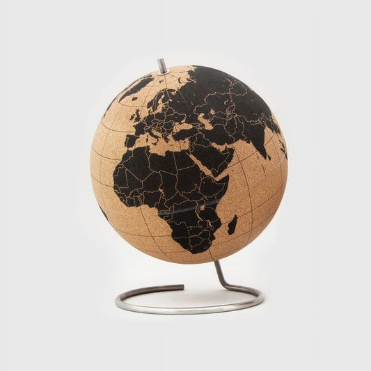 Suck UK | Large Black Cork Globe Map | With Push Pins | 10° ? 25cm