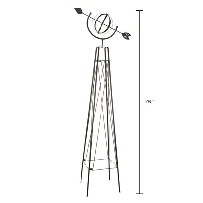 Panacea 86805 6 Ft Metal Garden Obelisk Trellis Sculpture with Armillary Topper