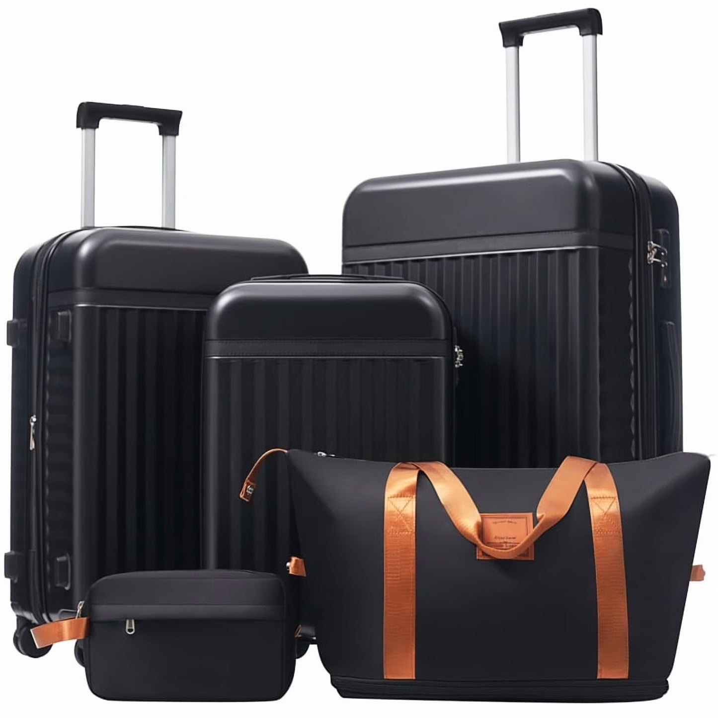 Front Opening Luggage Set 3 Piece, Hardside Carry on Suitcase with USB Port, Expandable Luggage with Handle Bag Spinner Wheels TSA Lock