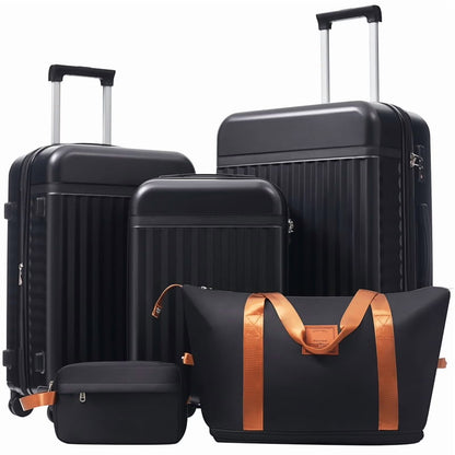 Front Opening Luggage Set 3 Piece, Hardside Carry on Suitcase with USB Port, Expandable Luggage with Handle Bag Spinner Wheels TSA Lock