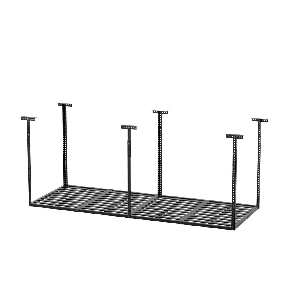 CZMJY High-Capacity Garage Ceiling Mount Storage Rack - Adjustable Metal Overhead Organizer Shelves for Efficiently Storing Luggage, Sports Equipment & More, 3ft x 8ft
