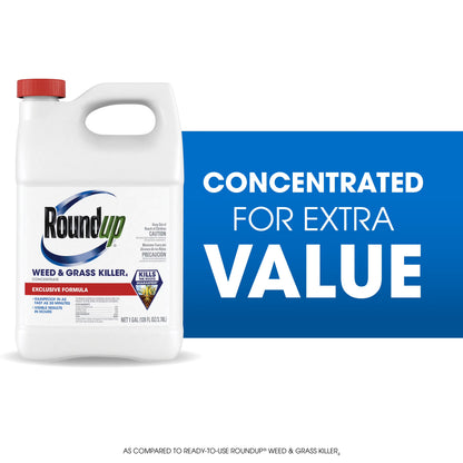 Roundup Weed & Grass Killer Concentrate, Use In Flower Beds and other areas of your yard, 1 gal.