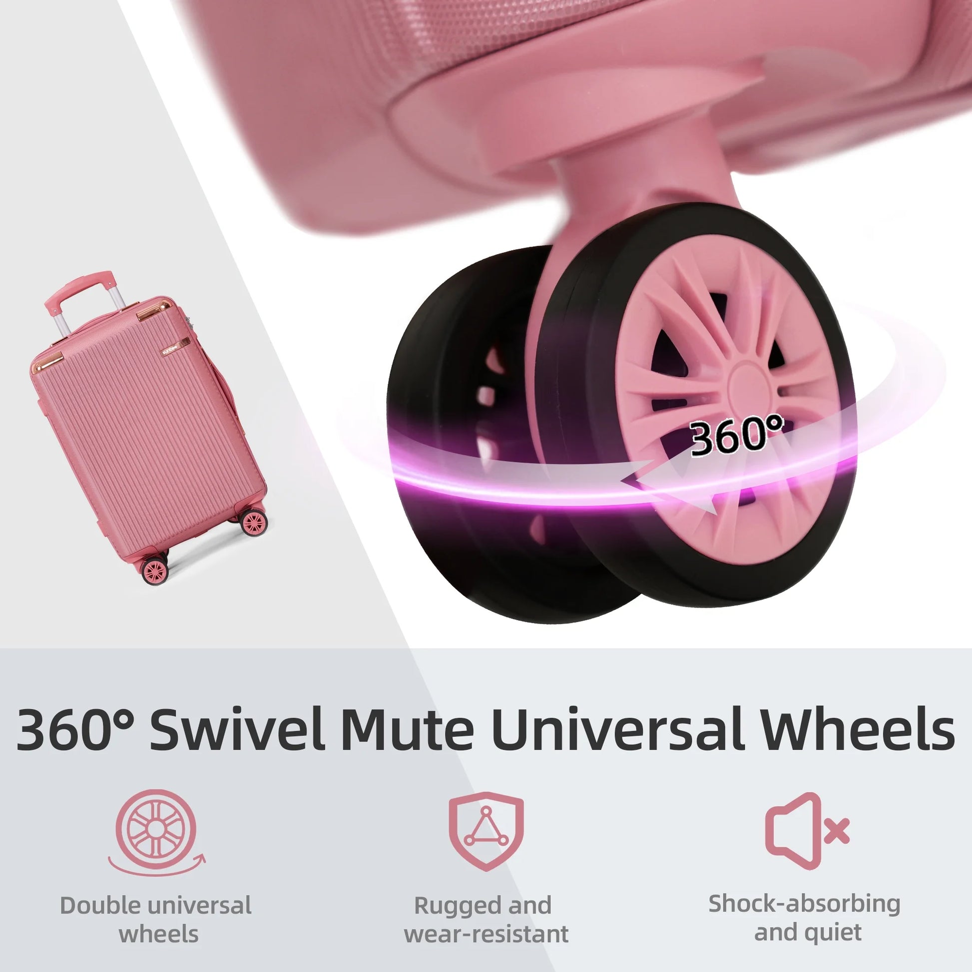 Sunbee Hardside Luggage Set 3 Piece Set Lightweight Suitcase with TSA Lock Spinner Wheels
