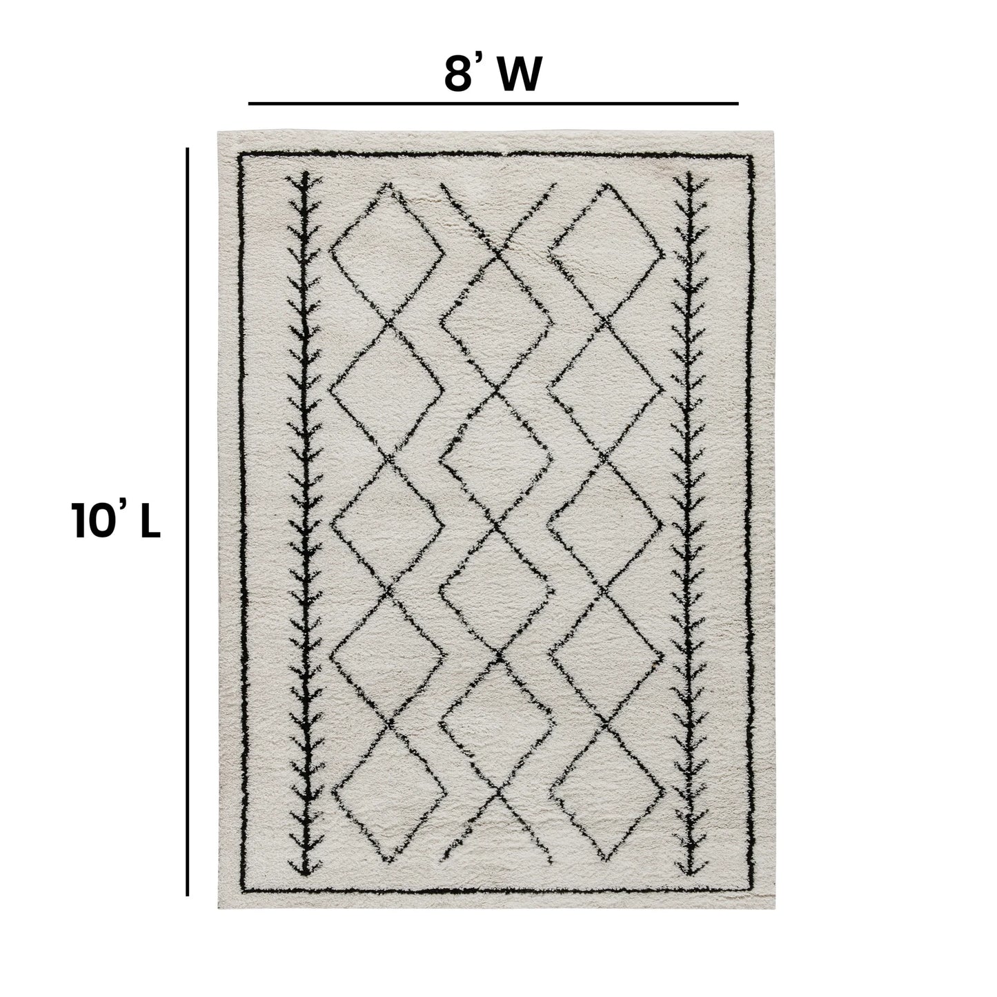 Flash Furniture Rectangular Bohemian Ivory Area Rug, 5' x 7'