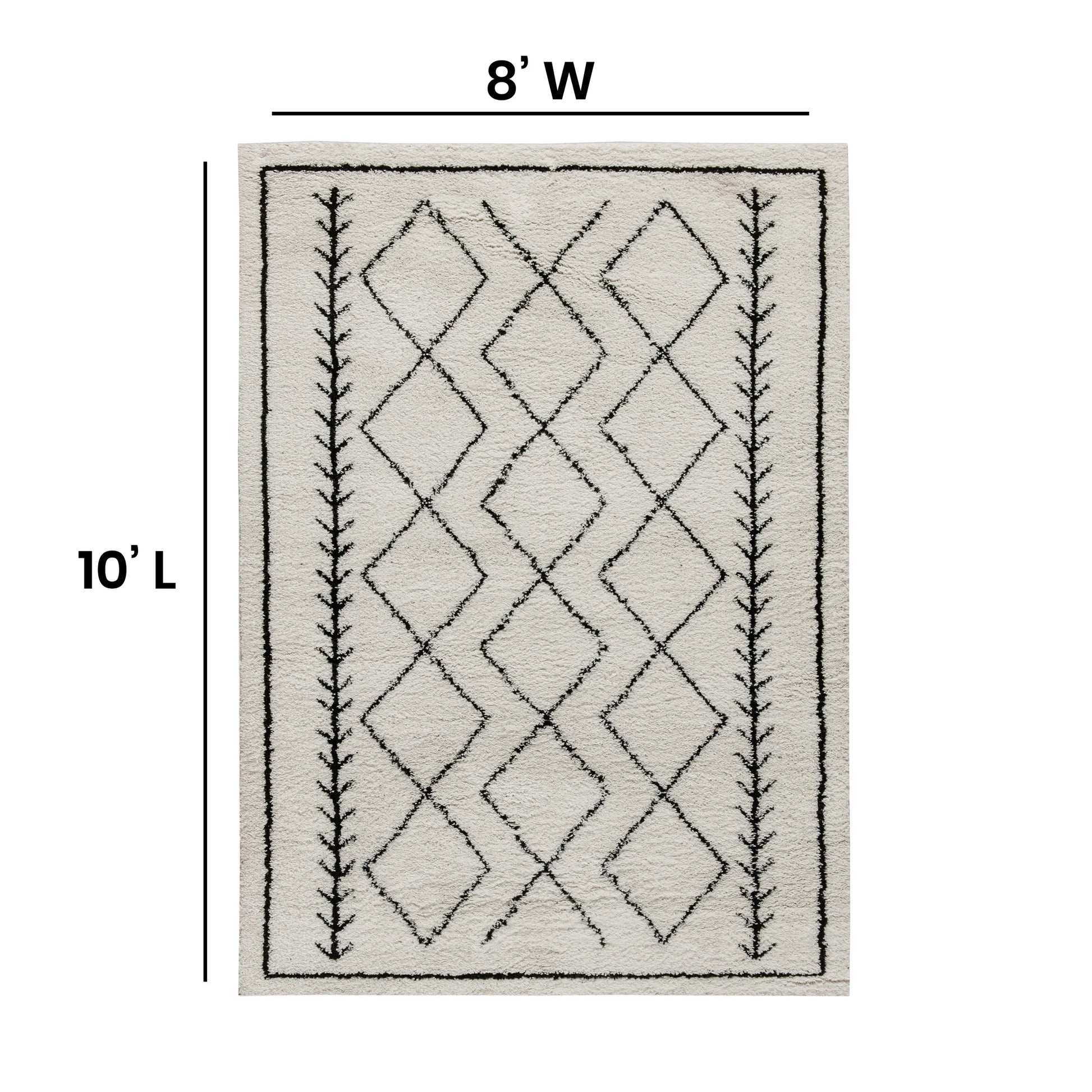 Flash Furniture Rectangular Bohemian Ivory Area Rug, 5' x 7'