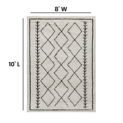 Flash Furniture Rectangular Bohemian Ivory Area Rug, 5' x 7'