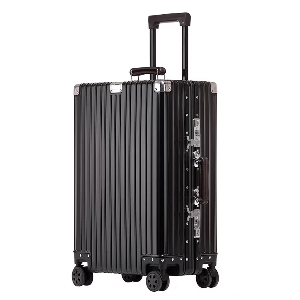 All Aluminum Magnesium Carry on Luggage Airline Approved, Hardside Carry on Suitcase with TSA Lock, Zipperless Luggage Checked Luggage Metal Rolling Luggage for Travel, Business