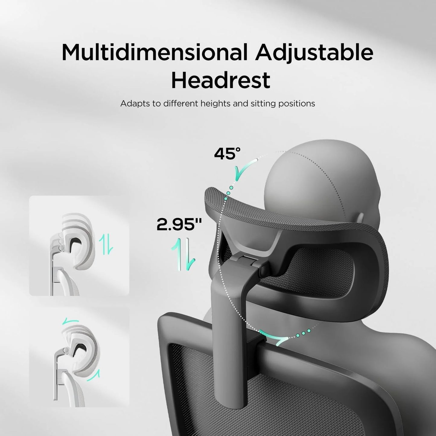 Hbada P1 Office Chair, Desk Chair with Adjustable Lumbar Support, Home Office Desk Chair with 2D Headrest, FILP-up Armrest, Swivel Computer Chair, Black