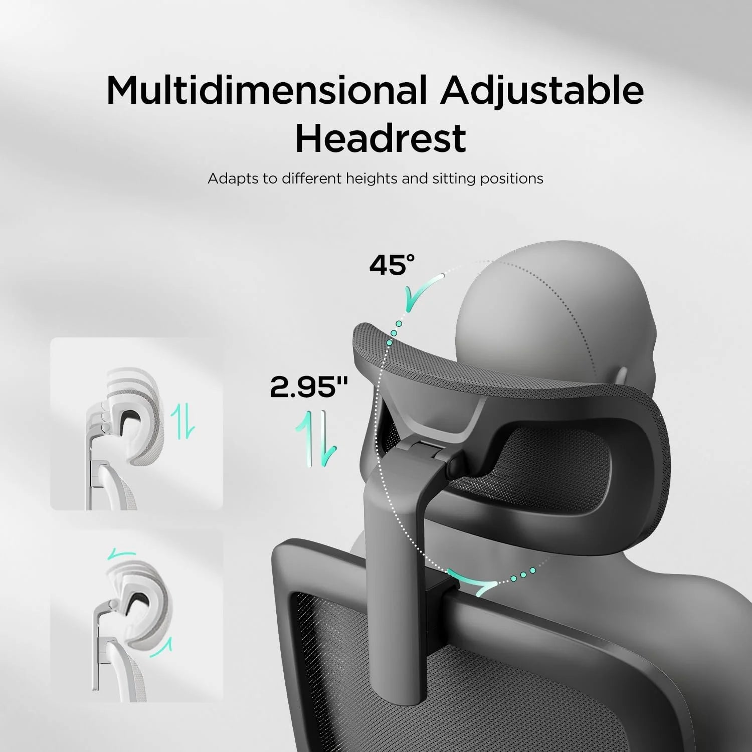 Hbada P1 Office Chair, Desk Chair with Adjustable Lumbar Support, Home Office Desk Chair with 2D Headrest, FILP-up Armrest, Swivel Computer Chair, Black
