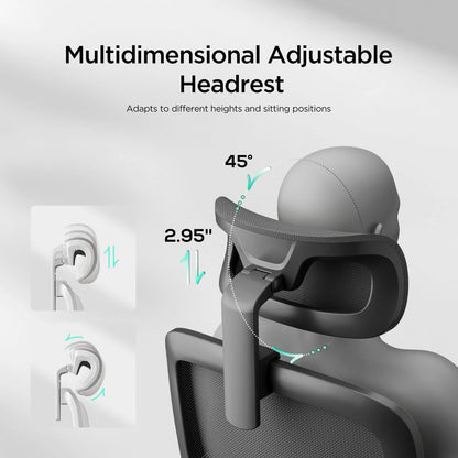 Hbada P1 Office Chair, Desk Chair with Adjustable Lumbar Support, Home Office Desk Chair with 2D Headrest, FILP-up Armrest, Swivel Computer Chair, Black
