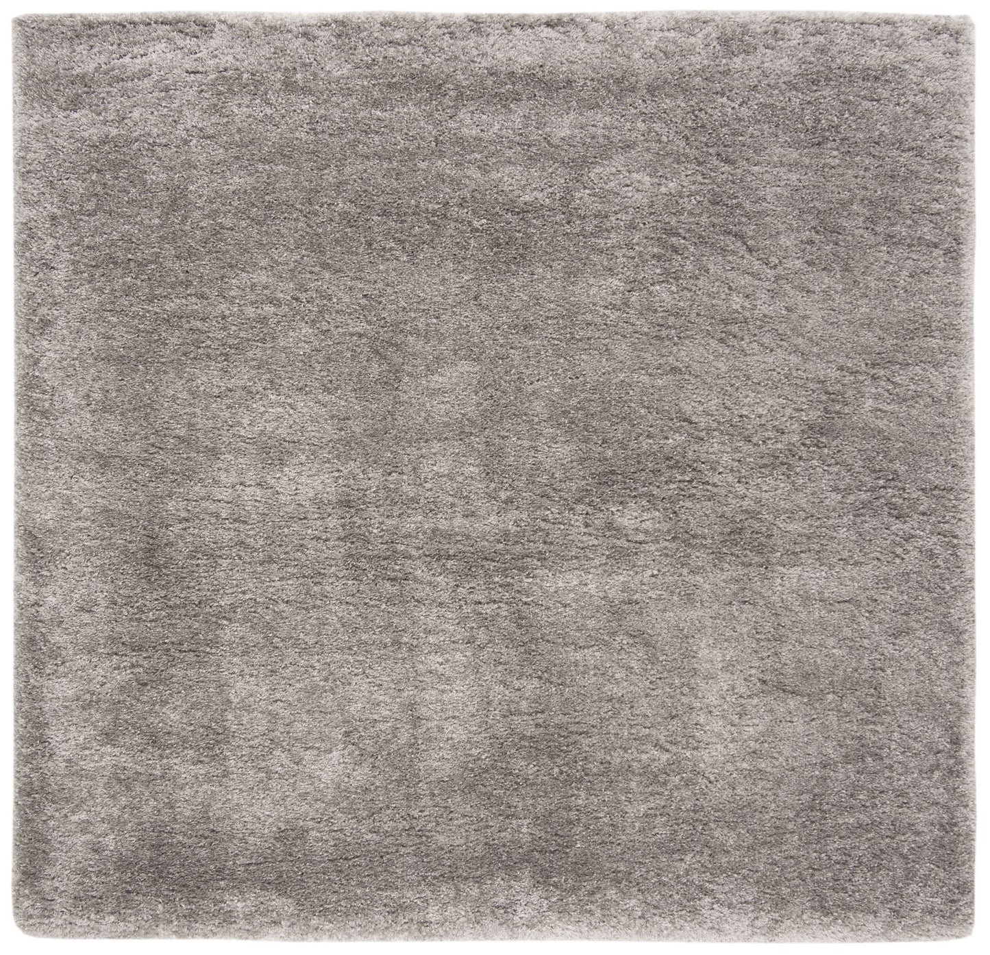SAFAVIEH Royal Hartley Solid Plush Shag Area Rug, Silver, 6'7" x 6'7" Square