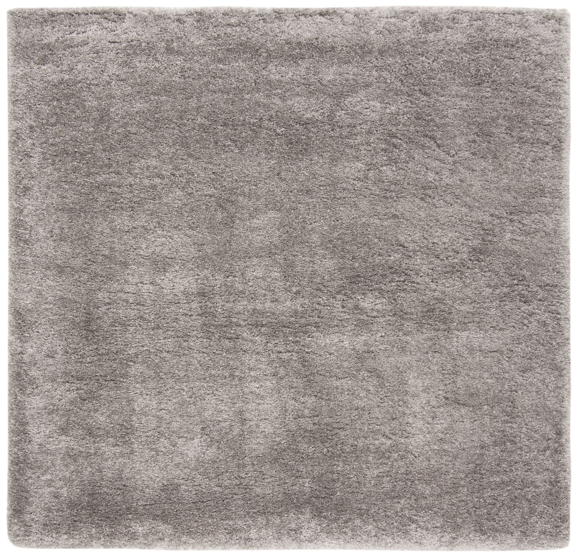 SAFAVIEH Royal Hartley Solid Plush Shag Area Rug, Silver, 6'7" x 6'7" Square