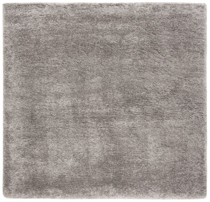 SAFAVIEH Royal Hartley Solid Plush Shag Area Rug, Silver, 6'7" x 6'7" Square