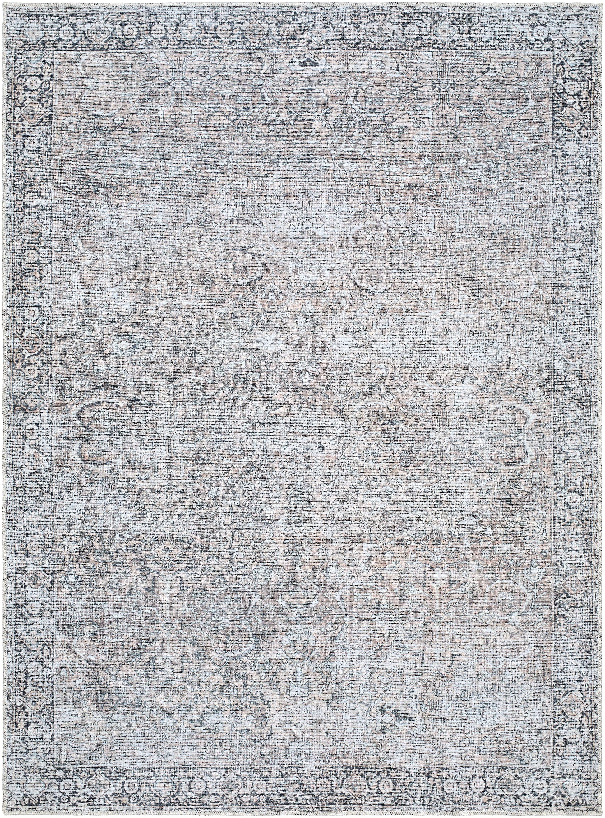 Better Homes & Gardens Persian Blooms Washable Non-Skid Indoor Area Rug, Brown, 5'3" x 7'