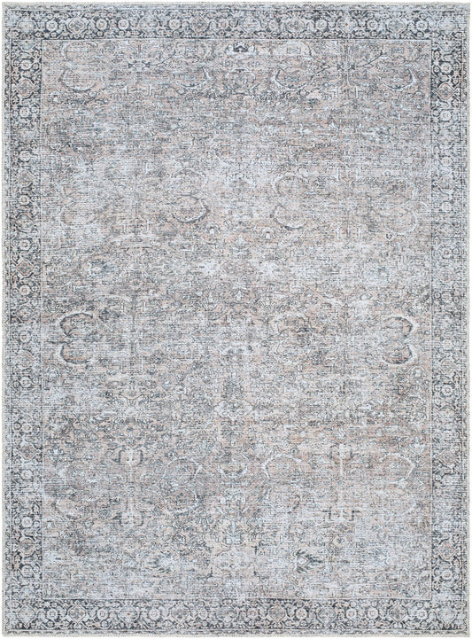Better Homes & Gardens Persian Blooms Washable Non-Skid Indoor Area Rug, Brown, 5'3" x 7'