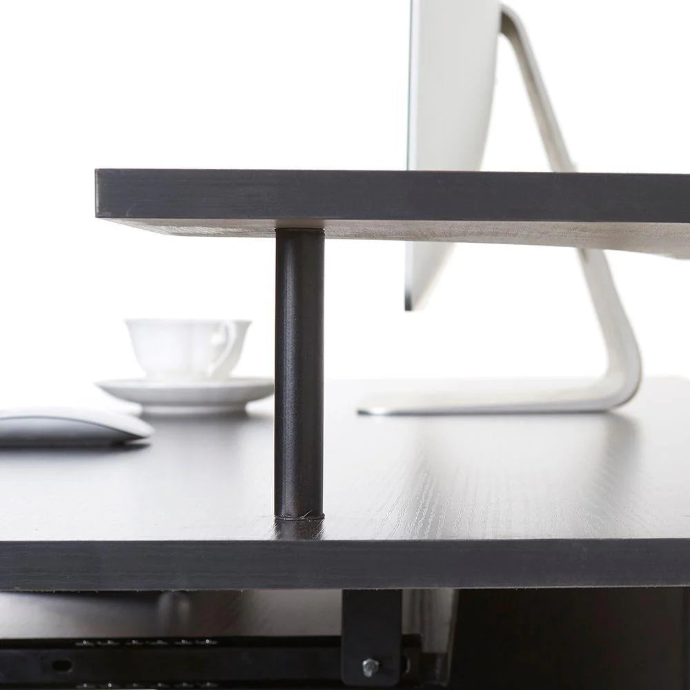 Ktaxon Black Home Office Computer PC Desk Table Work Station,Office Home Raised Monitor & Printer Shelf Furniture