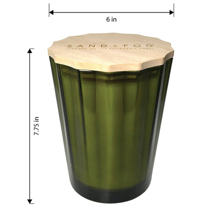 Sand + Fog 57 oz. Scalloped Candle with Rubber Wood Lid