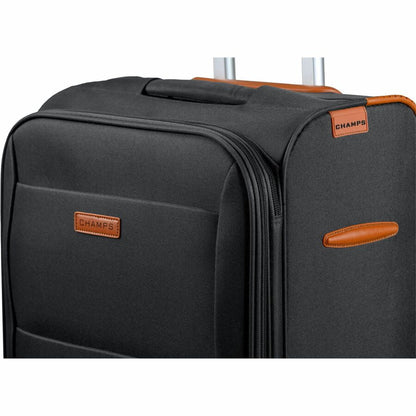 CHAMPS Classic Collection, 3-piece Softside Luggage set, Black
