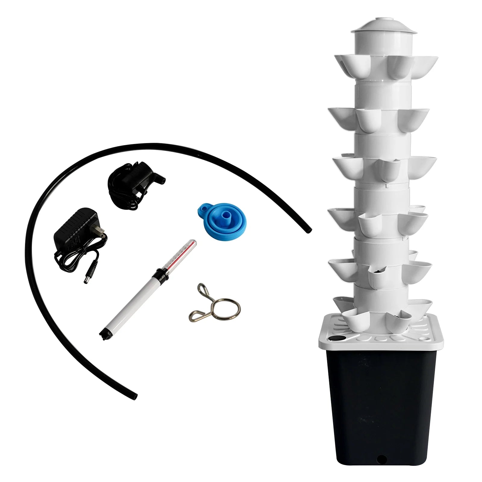 Mustrod Hydroponic Growing System 30-Plants Indoor Vertical Tower Garden Planter with Pump Water Tank