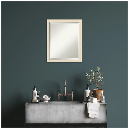 Amanti Art Woodgrain Stripe Beveled Wood Wall Mirror 22 x 18 in.