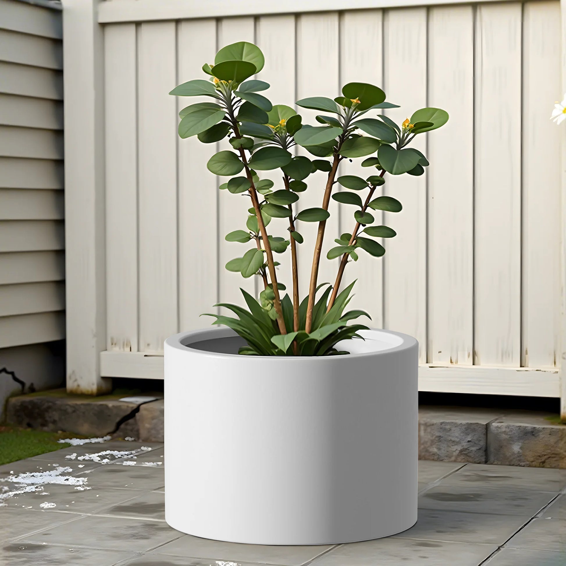MAYEERTY 16*20"Outdoor Heavy Duty Metal Round Garden Bed,Pre-Rusted Planter Box for Herbs & Flowers, Brown