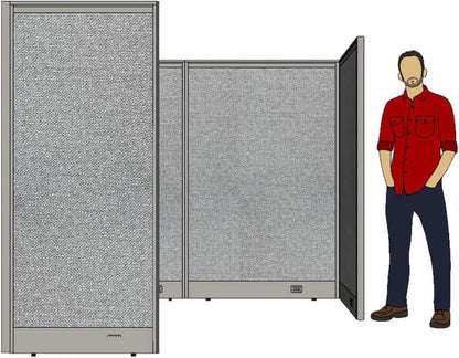 GOF 1 Person Workstation Cubicle (5.5'D x 6'W x 6'H)/Office Partition, Room Divider (72" H Cubicle Only, Grey)