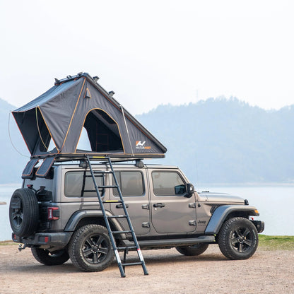 Naturnest Polaris2 Hardshell Rooftop Tent with 2 Luggage Racks, Car Roof Top Tent with AC Inlets, 3-Color LED Lights and Internal USB Plug for Vans, Jeeps, SUVs and Trucks, 2-3 Person Tent