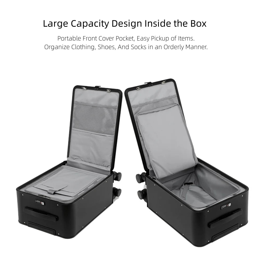 All Aluminum Magnesium Alloy Hardside Carry on Luggage Airline Approved, Zipperless Metal Hardshell Suitcases with Spinner Wheels, Checked Metal Rolling Luggage for Travel, Business