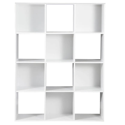 ZENSTYLE 12 Cubes Storage Shelves Organizer Bookshelf Display Cabinet for Home Office White