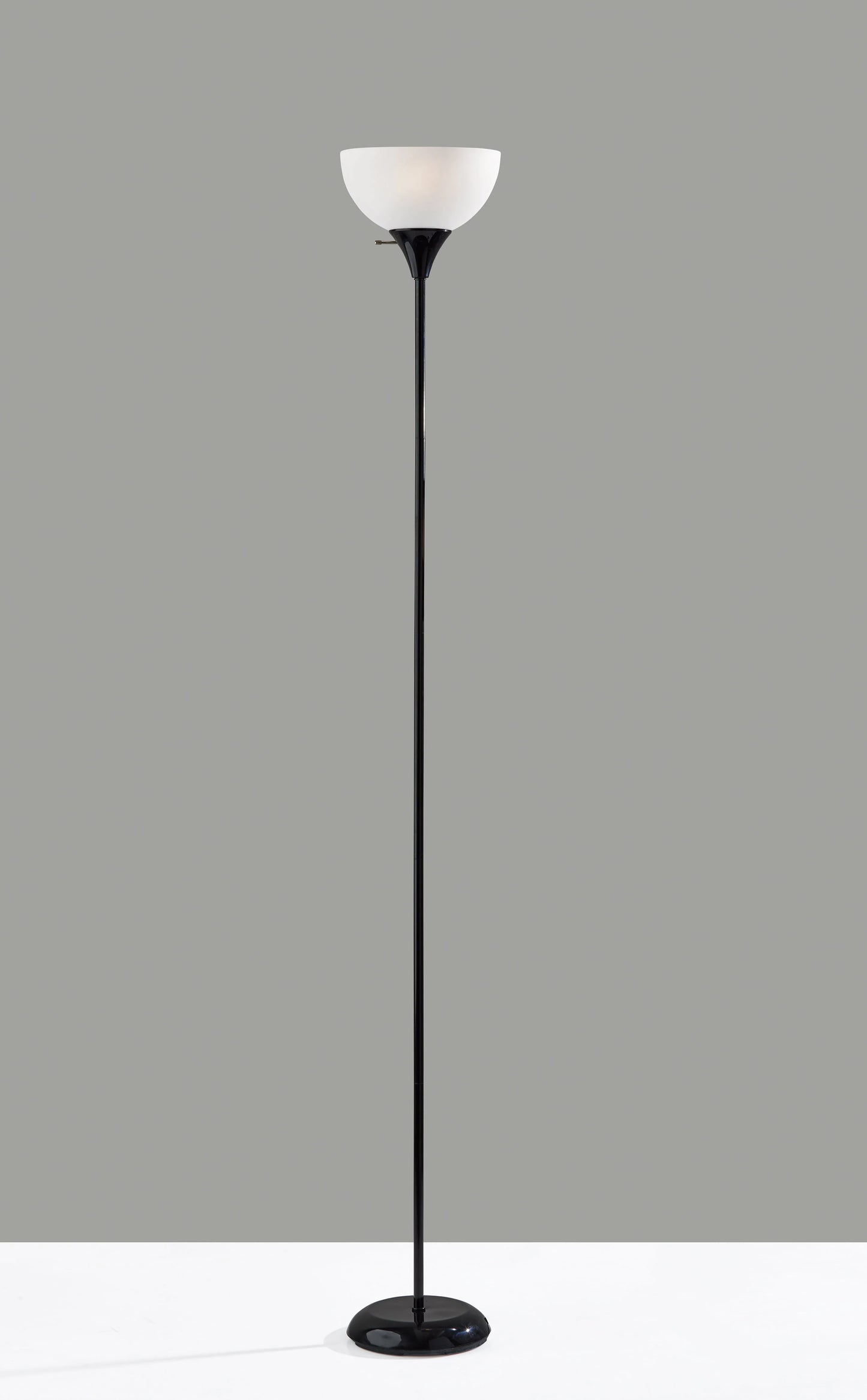 Mainstays 71" Floor Lamp, Black Plastic , Modern Styling for Young Adult Dorm or Adult Home Office.