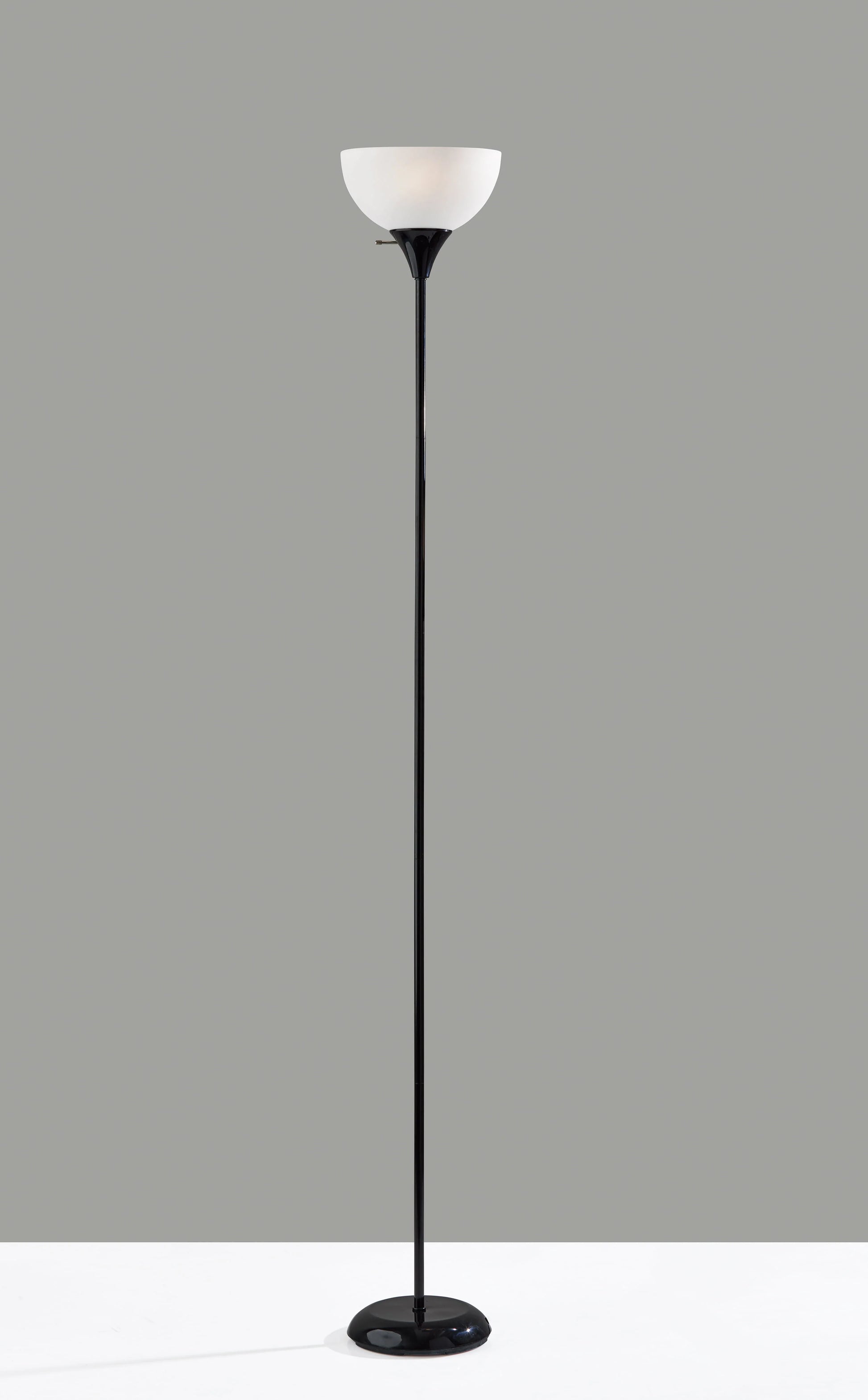 Mainstays 71" Floor Lamp, Black Plastic , Modern Styling for Young Adult Dorm or Adult Home Office.