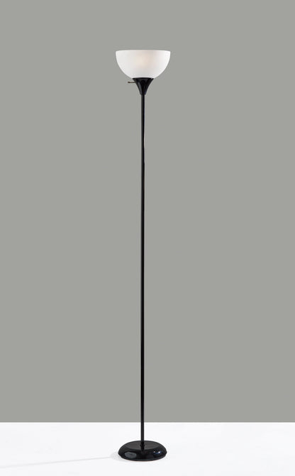 Mainstays 71" Floor Lamp, Black Plastic , Modern Styling for Young Adult Dorm or Adult Home Office.