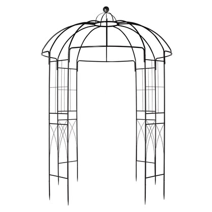 IVV Birdcage Shape Garden Arch, 8.9'Hx6.8'Dia, Pergola Plant Climbing Trellis Arbor Heavy Duty Metal Gazebo Garden Arch for Outdoor Arbor Climbing Plants Backyard Patio Wedding Ceremony, Black