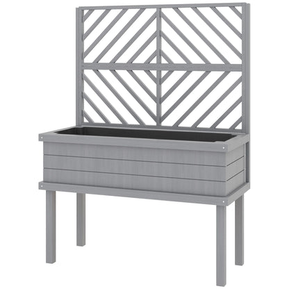 GHooa Raised Garden Bed with Trellis for Climbing Plants 41.25" W x 17.75" D x 55" H-Gray