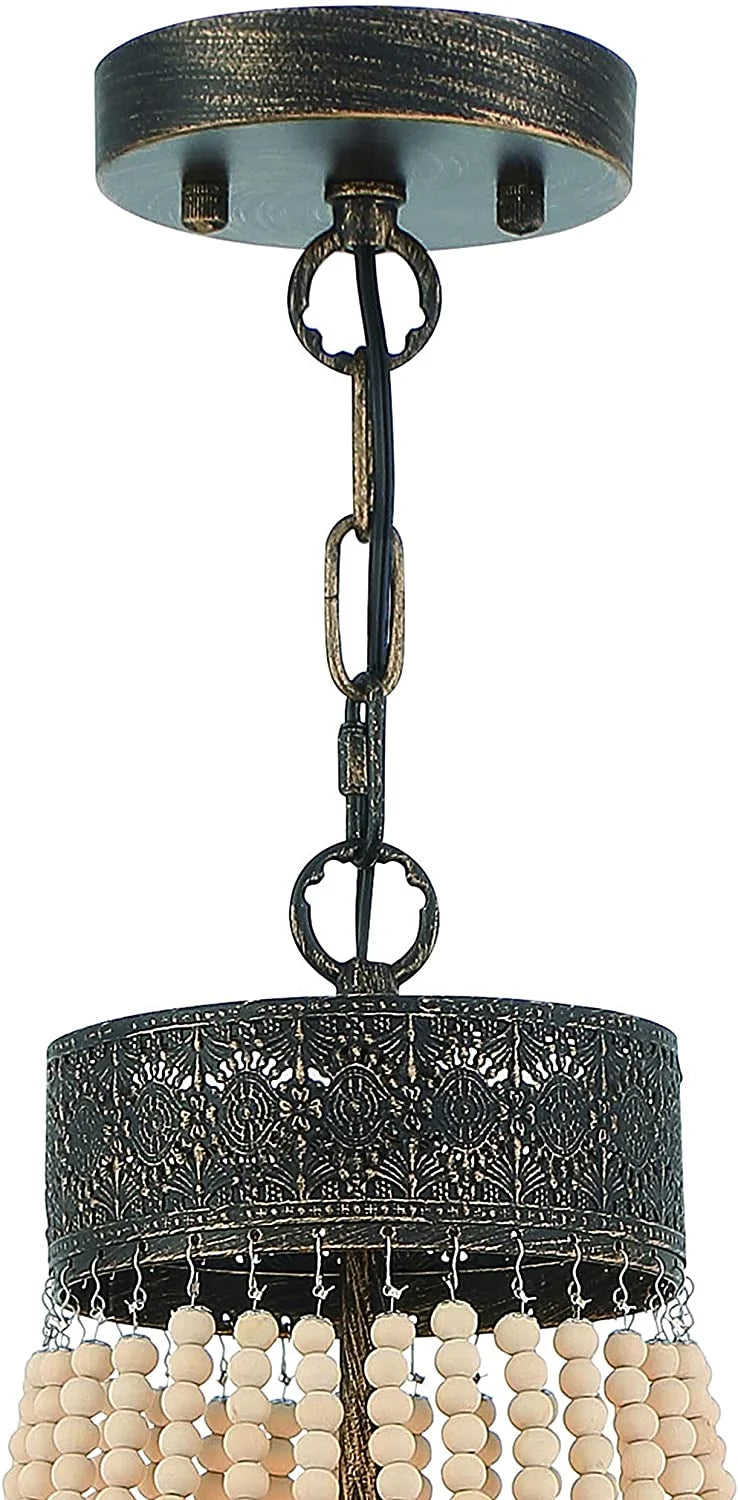 Vanity Art 5 Light Unique Empire Chandelier with Beaded Accents | Modern Hanging Lighting, Ceiling Lights Fixtures for Dining Room Living Room Bed Room Kitchen SYB5265DW-LT