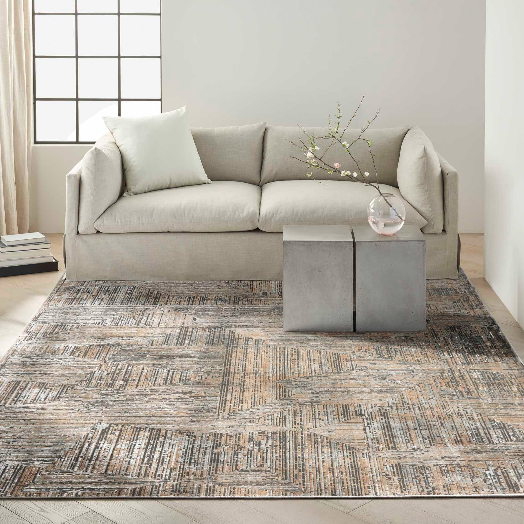 Calvin Klein Luminosity Black Ivory Area Rug, 5'3' x 7'3'