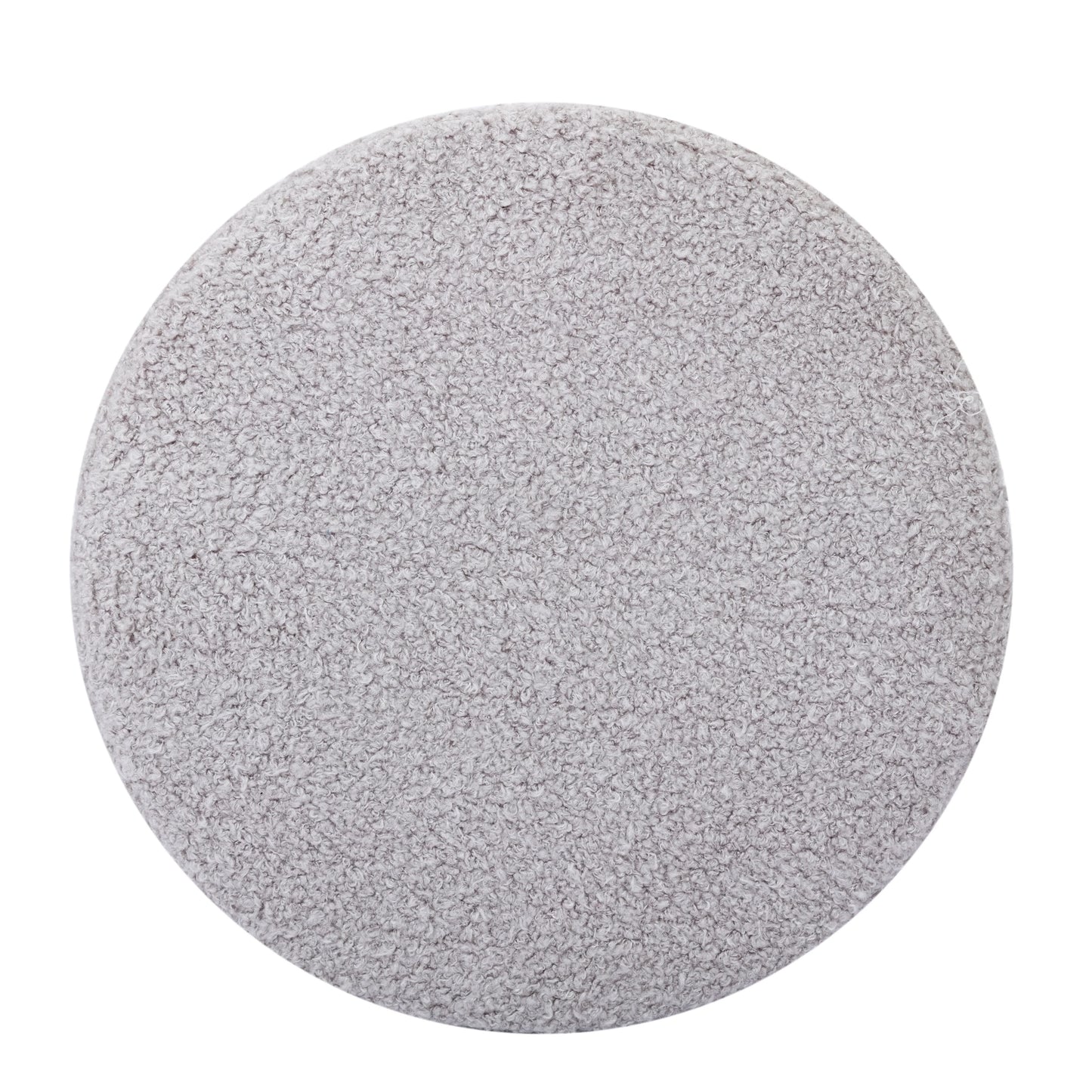 Wovenbyrd Round Pouf Ottoman with Foam Core, Gray - Perfect for Living Room or Bedroom