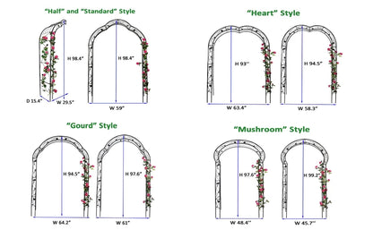 Aukfa Metal Garden Arch, Garden Arbor Trellis Climbing Plants Wedding Arch,74.4" x 98.4", White