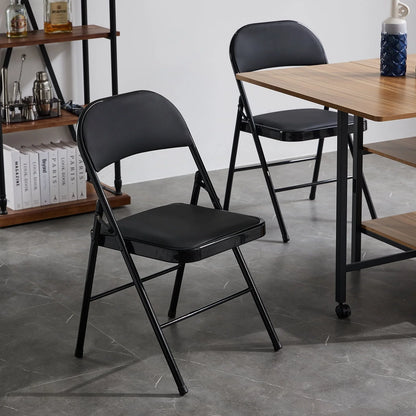 UBesGoo 6 Pack Folding Chairs Cushioned Padded Seat Wedding Chairs with Metal Frame Home Office Party Use Black