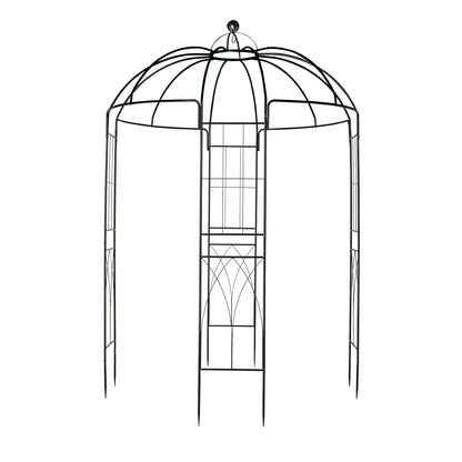IVV Birdcage Shape Garden Arch, 8.9'Hx6.8'Dia, Pergola Plant Climbing Trellis Arbor Heavy Duty Metal Gazebo Garden Arch for Outdoor Arbor Climbing Plants Backyard Patio Wedding Ceremony, Black