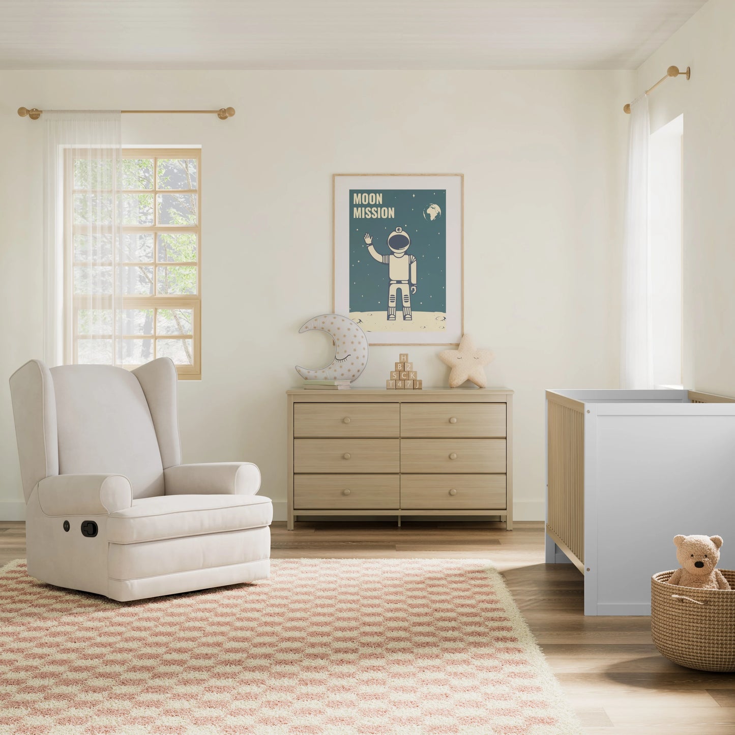 Storkcraft Alpine 6 Drawer Nursery Double Dresser, Driftwood