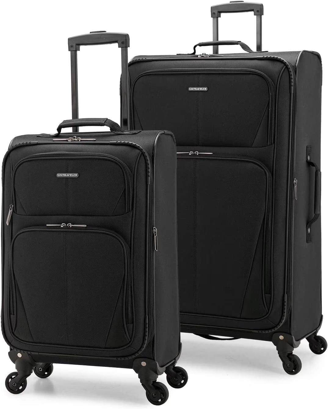 U.S. Traveler Aviron Bay Expandable Softside Luggage Set with Spinner Wheels, Navy, 2-Piece (23/31)