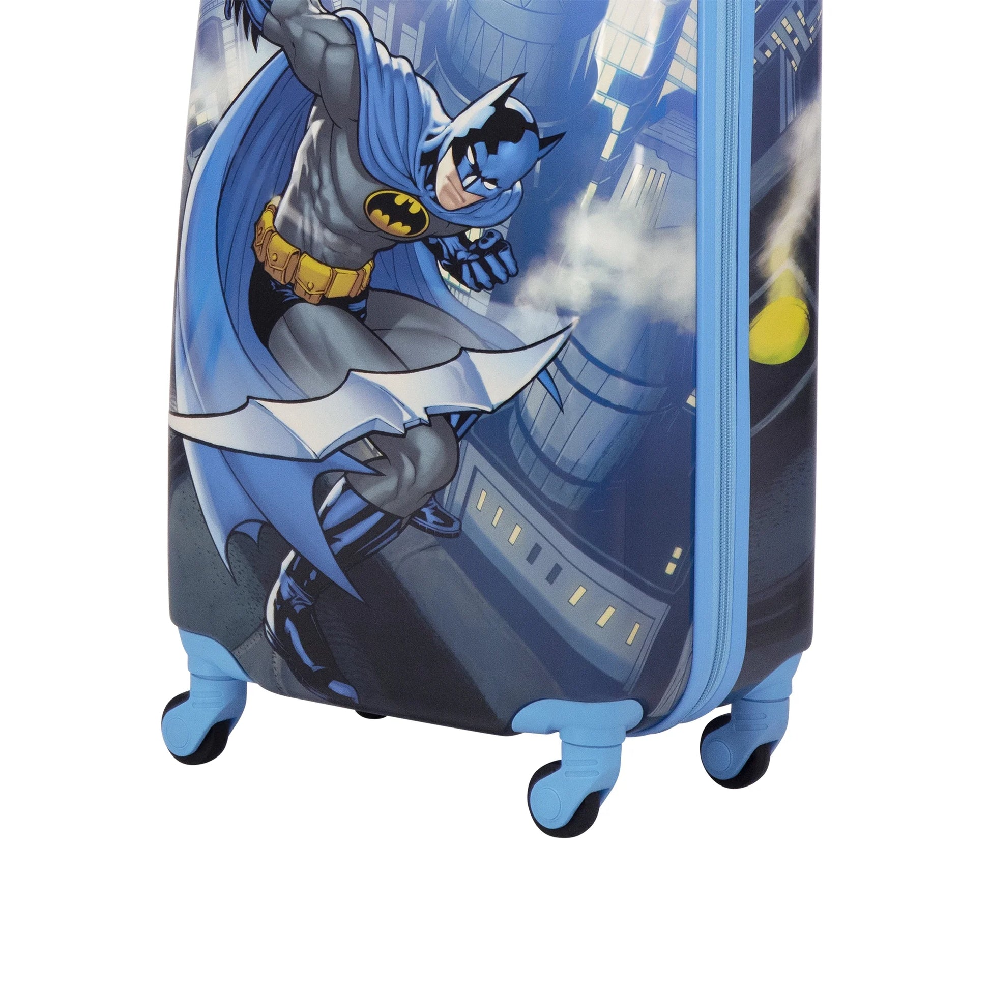 DC Comics Batman 21 Inch Kids Rolling Luggage, Hardshell Carry On Suitcase with Wheels, Blue
